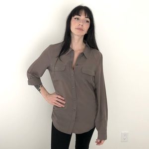 Ann Taylor Essential Shirt Silver Eucalyptus